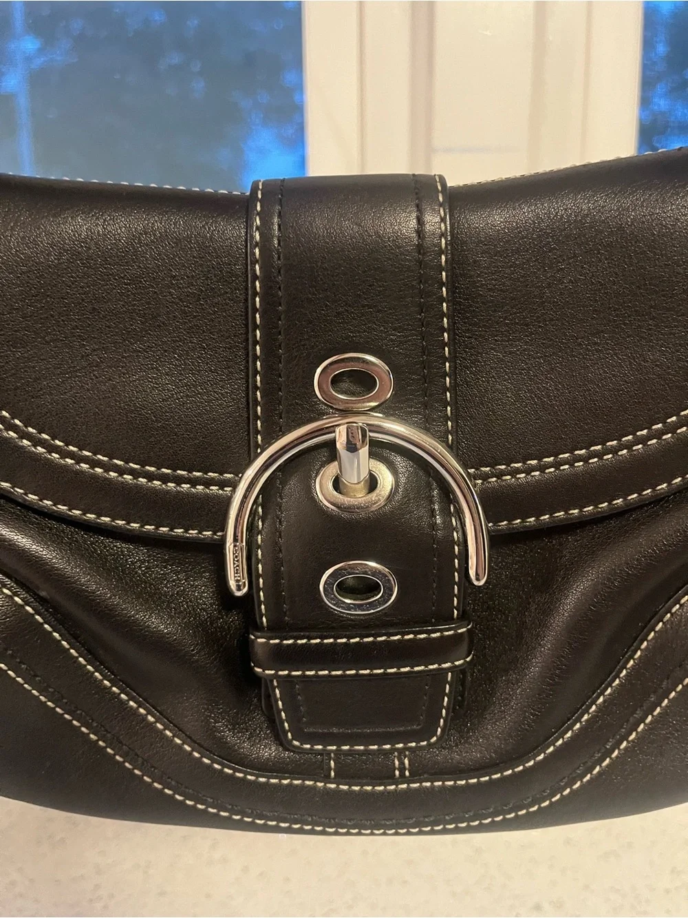 Authentic Coach Black Leather Soho Shoulder Bag